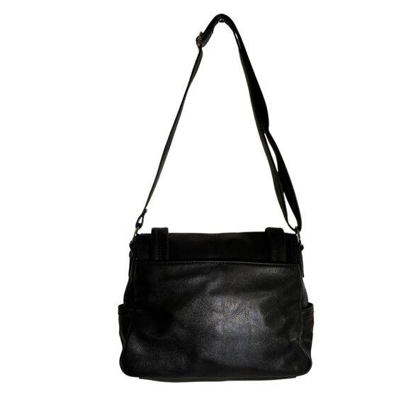 Relic Black Messenger Bag. With Silver Hardware. Buckle Fabric Lining 12”x10”x4” - Picture 5 of 12